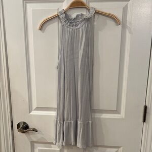 LOFT Light Gray Ruffle Trim Chemise